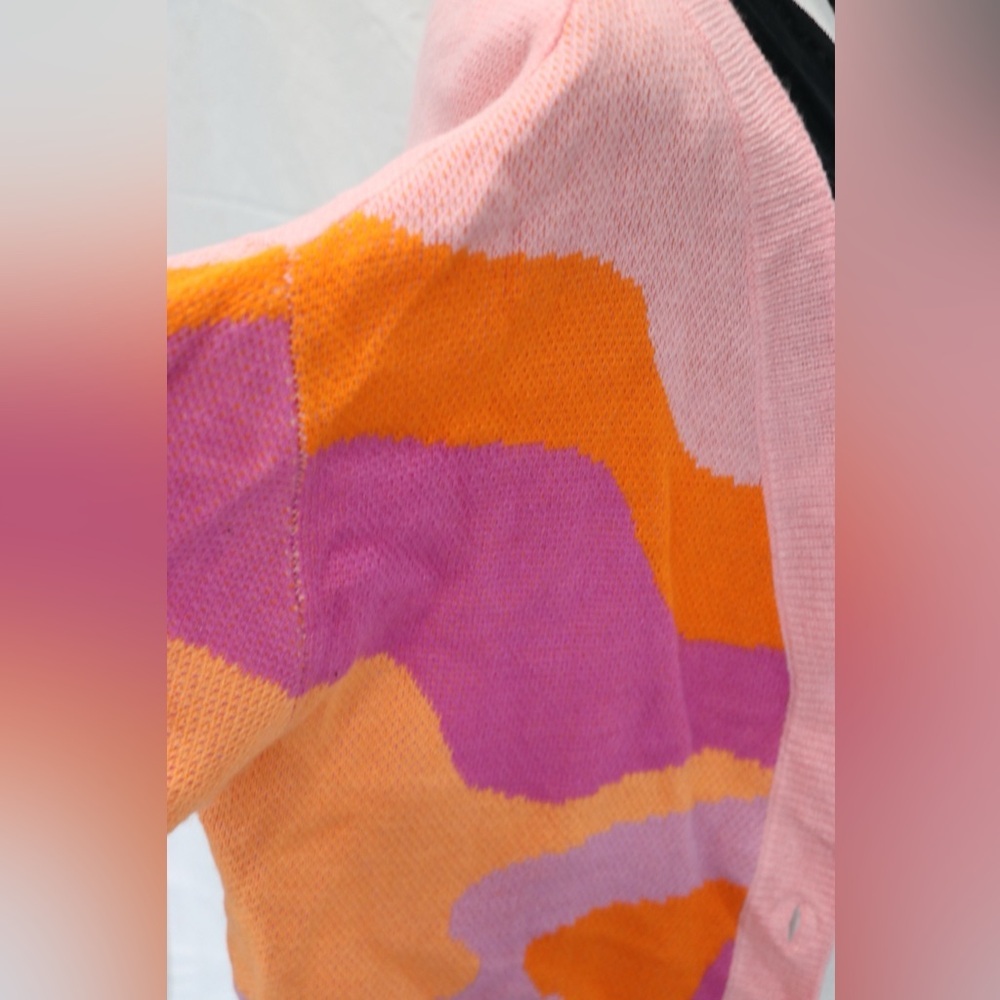 H&M Pink and Orange Women's Cardigan Sweater - Picture 5 of 9
